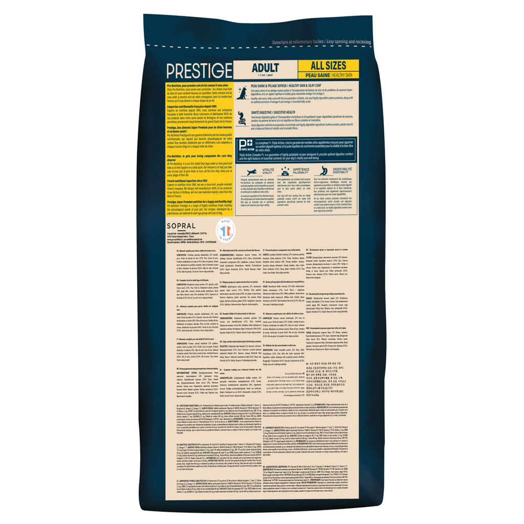Pro nutrition Prestige Dog Adult All Size Healthy Skin Salmon 12Kg - Grain Free 