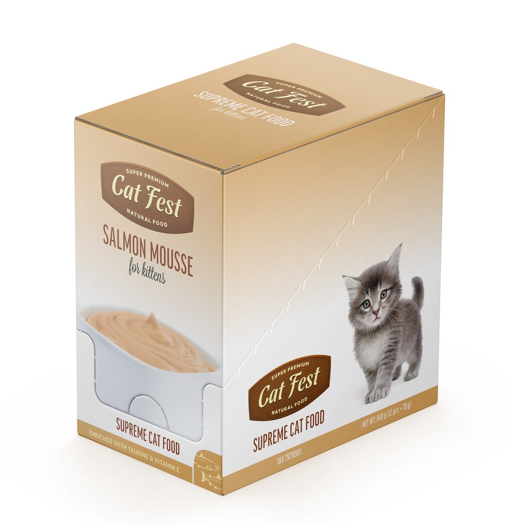 Cat Fest Salmon Mousse For Kittens 70g [MOQ:12pcs] 