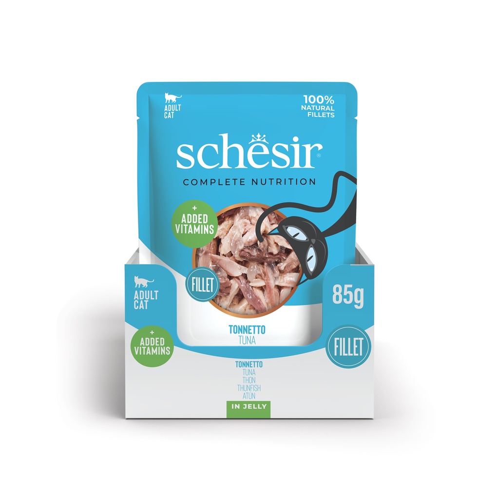 Schesir Complete & Balanced Nutrition Wet Cat Food in Jelly Pouch- Tuna 85g [MOQ:12pcs]