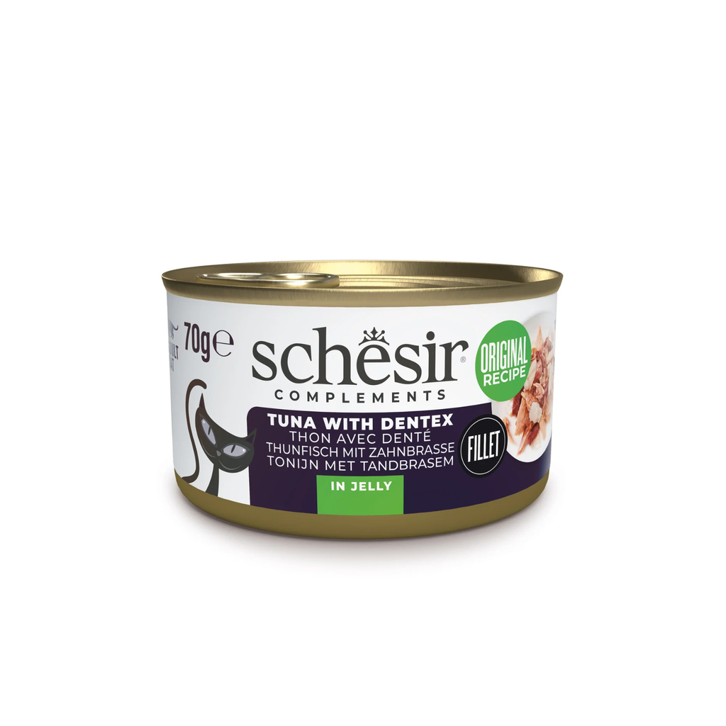 Schesir Complements Cat Wet Food  in Jelly Can- Tuna With Dentex 70g [MOQ:12pcs]