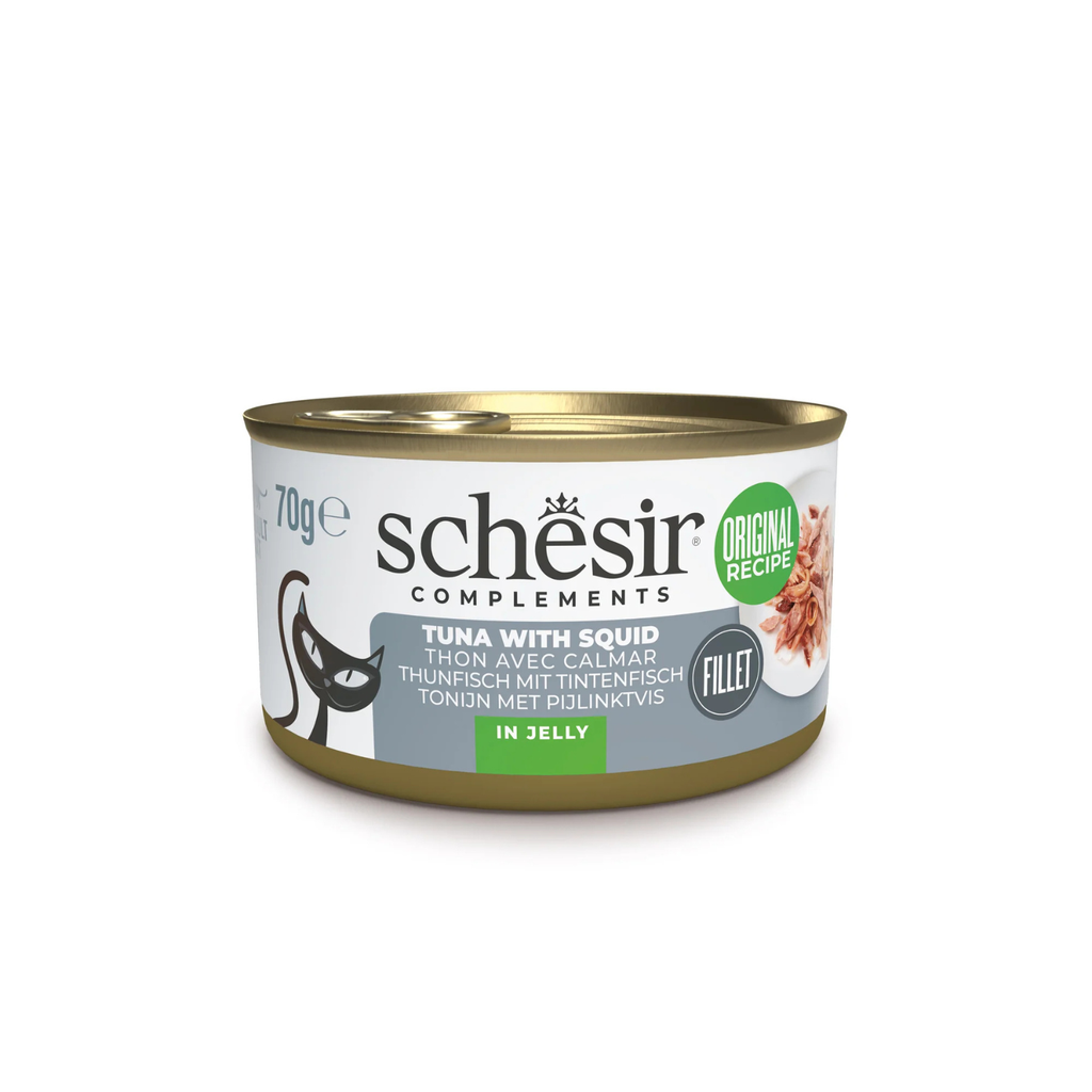 Schesir Complements Cat Wet Food  in Jelly Can- Tuna With Squid 70g [MOQ:12pcs]