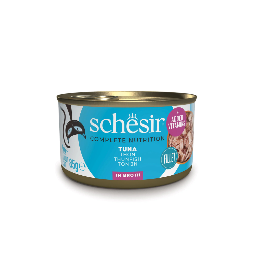 Schesir Complete & Balanced Nutrition Wet Cat Food in Broth Can- Tuna 85g [MOQ:12pcs]