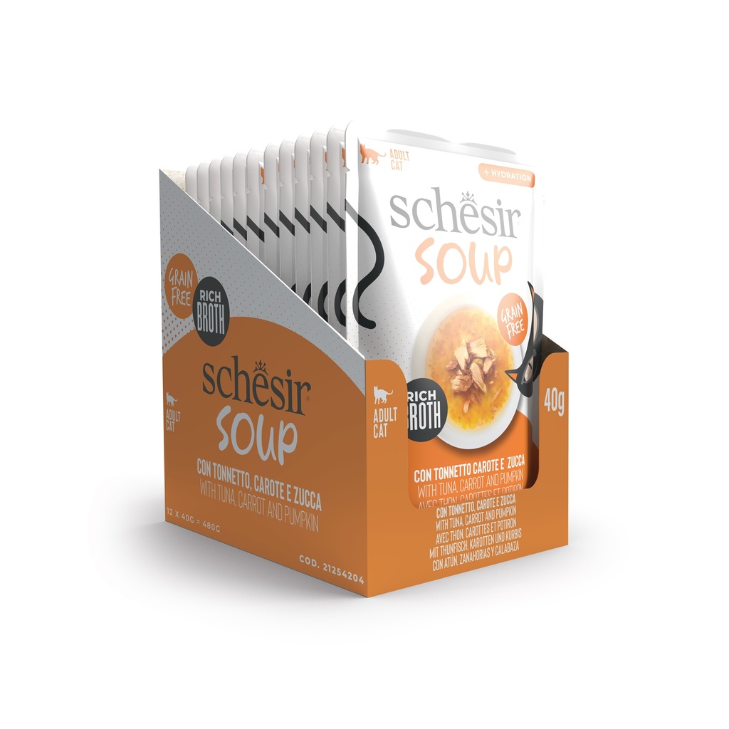 Schesir Soup Cat Wet Food in Soup Pouch-Tuna With Pumpkin 40g [MOQ:12pcs]