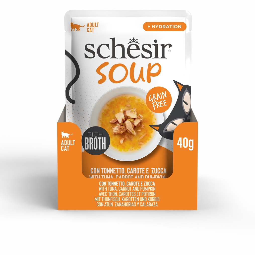Schesir Soup Cat Wet Food in Soup Pouch-Tuna With Pumpkin 40g [MOQ:12pcs]
