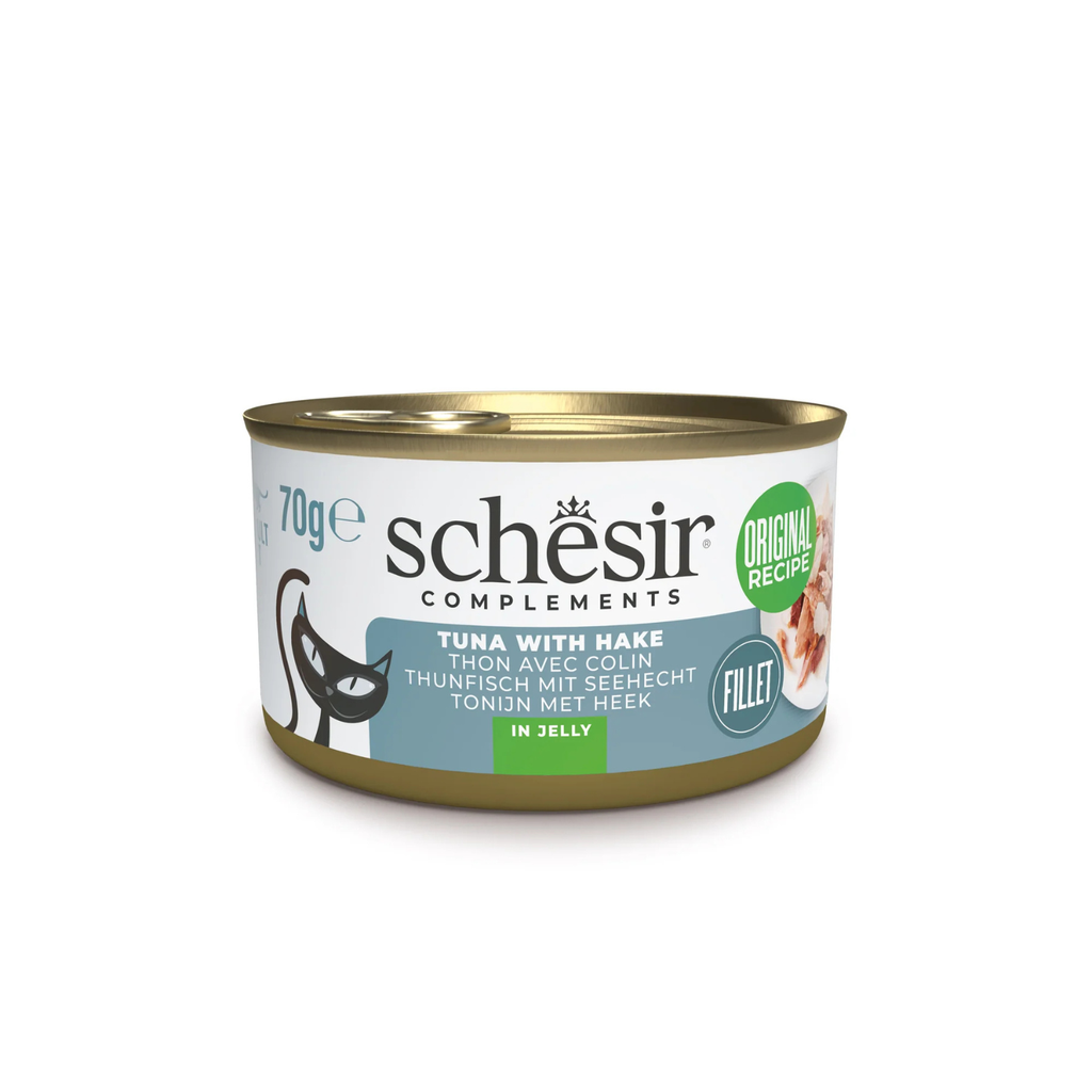 Schesir Complements Cat Wet Food  in Jelly Can- Tuna With Hake 70g [MOQ:12pcs]