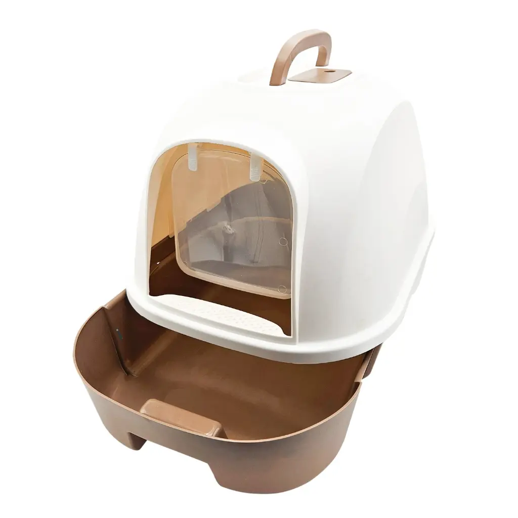 Pado Oval Cat Litter Box  53*41*41cm-Brown