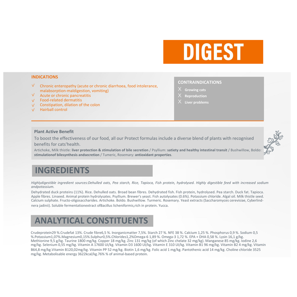 Pro nutrition Protect Digest[Gastrointestinal]-Cat Food For Adult/Adult Sterilised 2kg