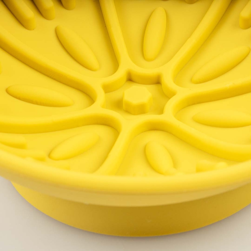 Duvo+ Lick Feeding Bowl For Dogs And Cat Kiwi Yellow 14x14x6.5cm