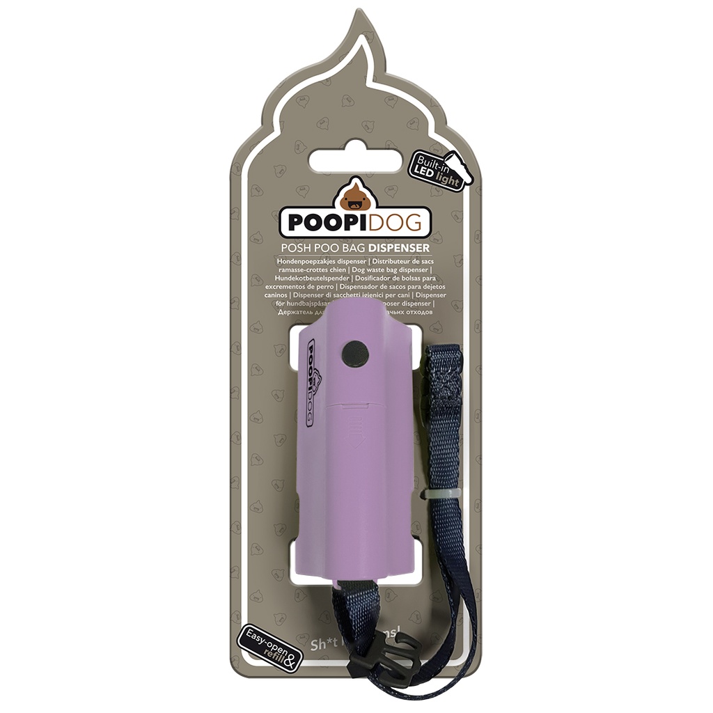Duvo+ Poopi Dog LED Poo Bag Dispenser (Purple Color)