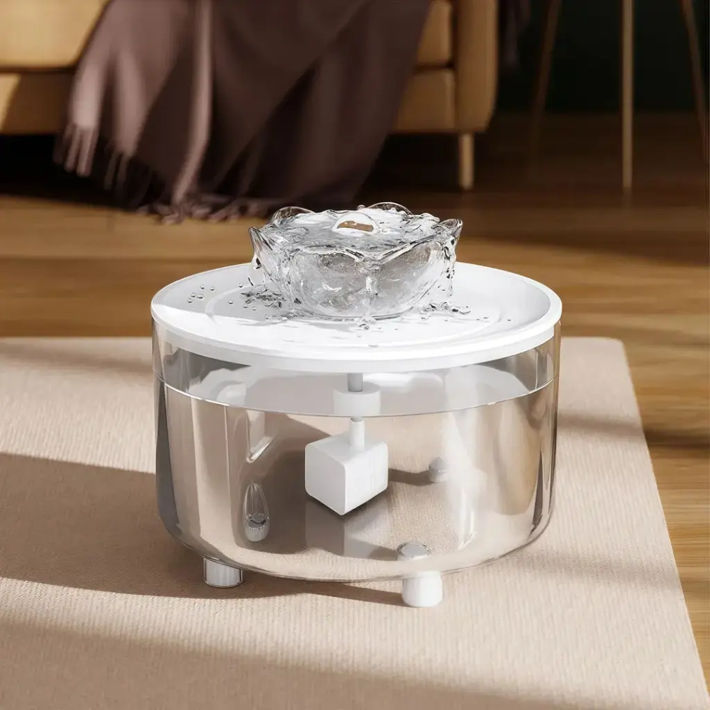 Petbroo Round Transparent Water Fountain