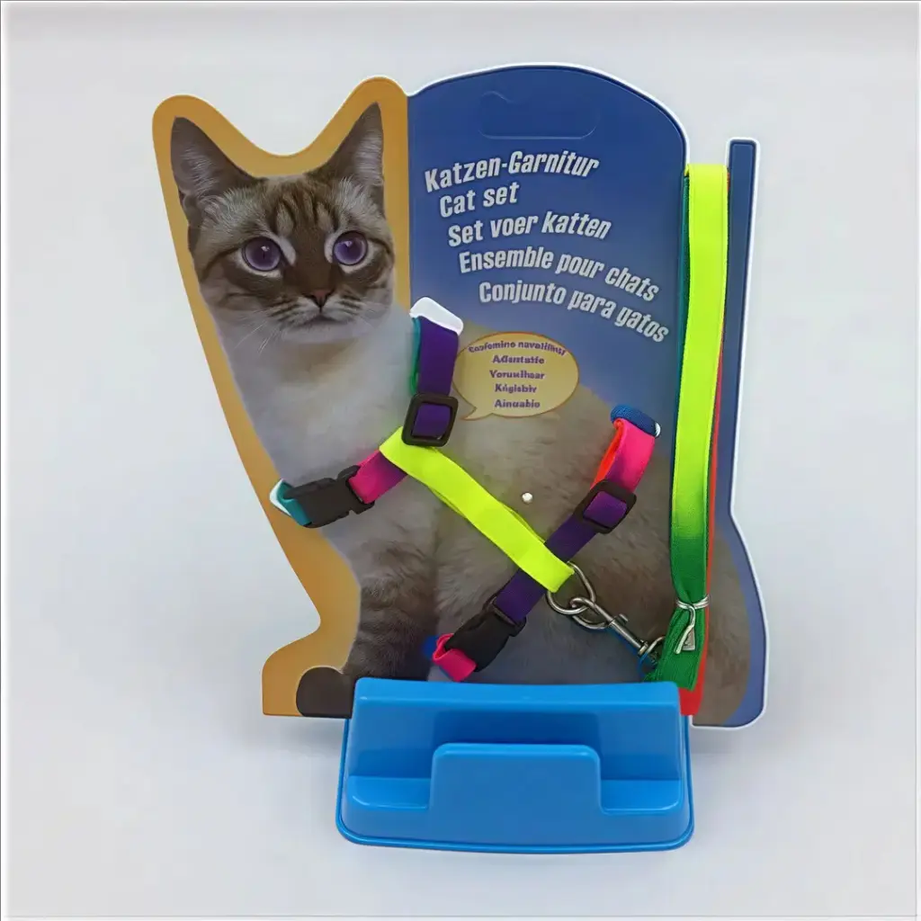Petbroo Cat Rainbow Leash+Harness S (6 kg) 1.0 x 120 cm