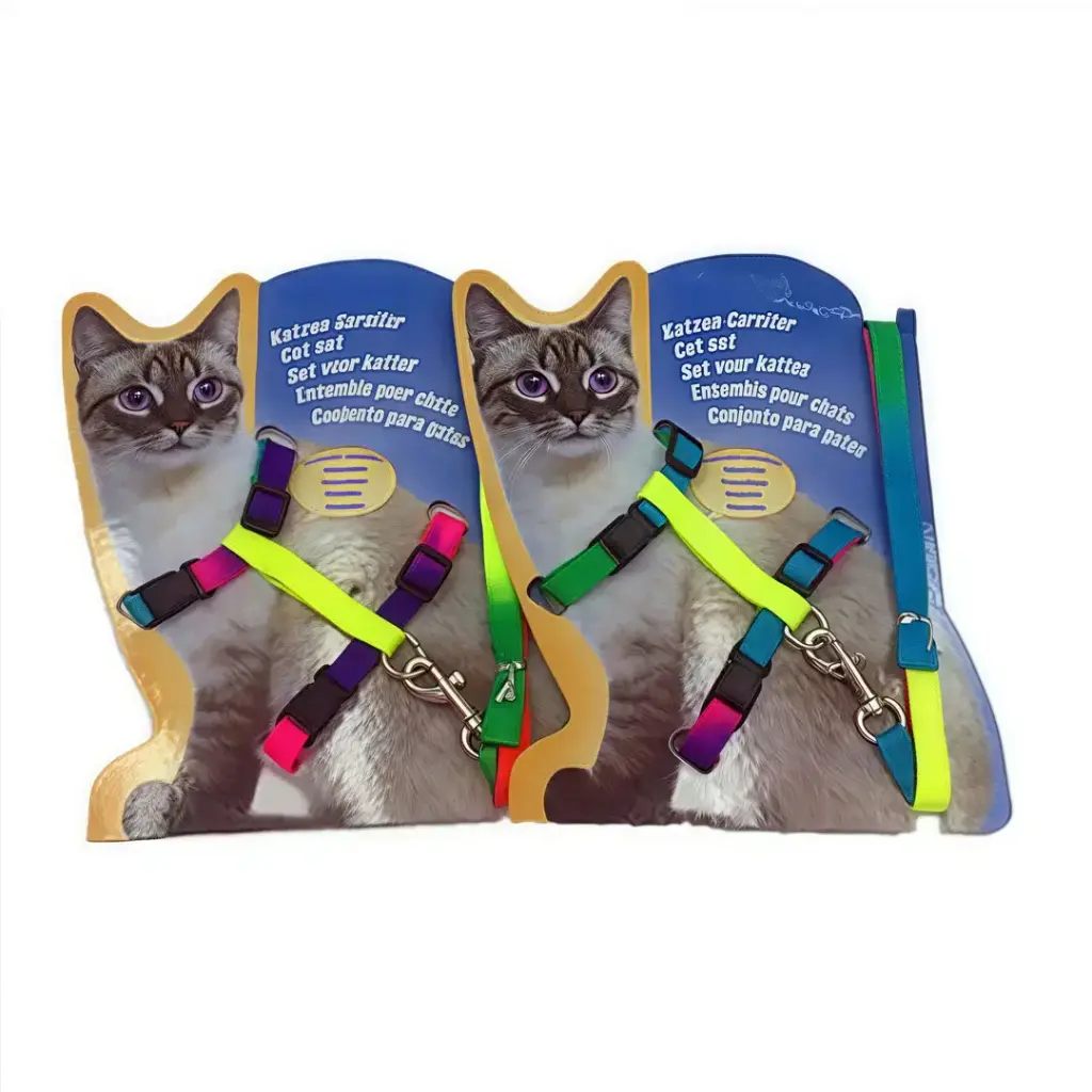 Petbroo Cat Rainbow Leash+Harness S (6 kg) 1.0 x 120 cm