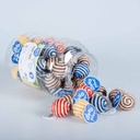 Duvo+ Striped Sisal Balls With Sound Mixed colors - Cat Toy 5x5x5cm [MOQ:3pcs]