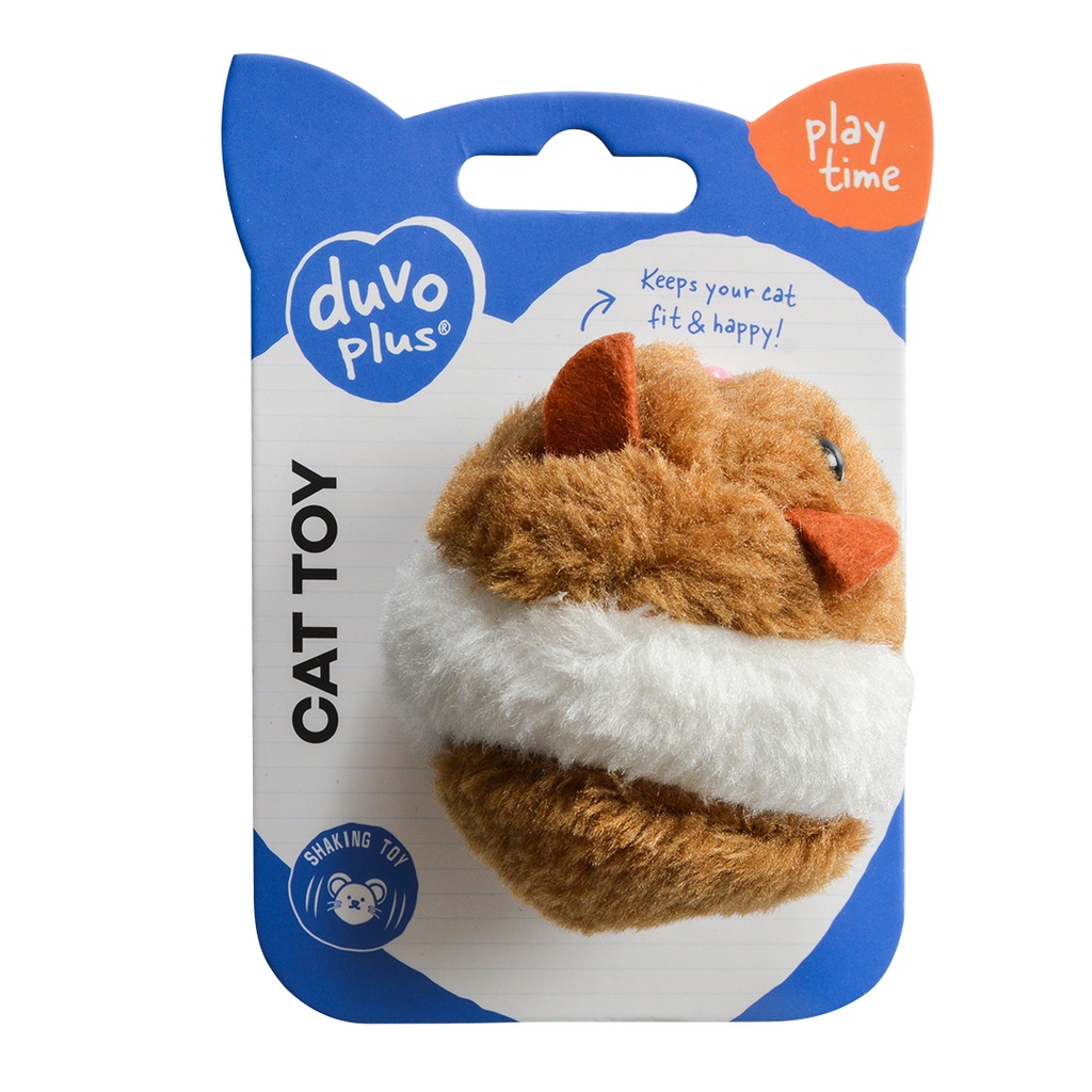 Duvo+ Shaking Berry Mouse Brown/White - Cat Toy 8x7x5cm