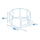 Duvo Puppy Run With Door & Net & Hooks Black 60 x 60cm[Color - Black, Dimension - 60 x 60cm]