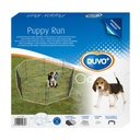 Duvo Puppy Run With Door & Net & Hooks Black 60 x 60cm[Color - Black, Dimension - 60 x 60cm]