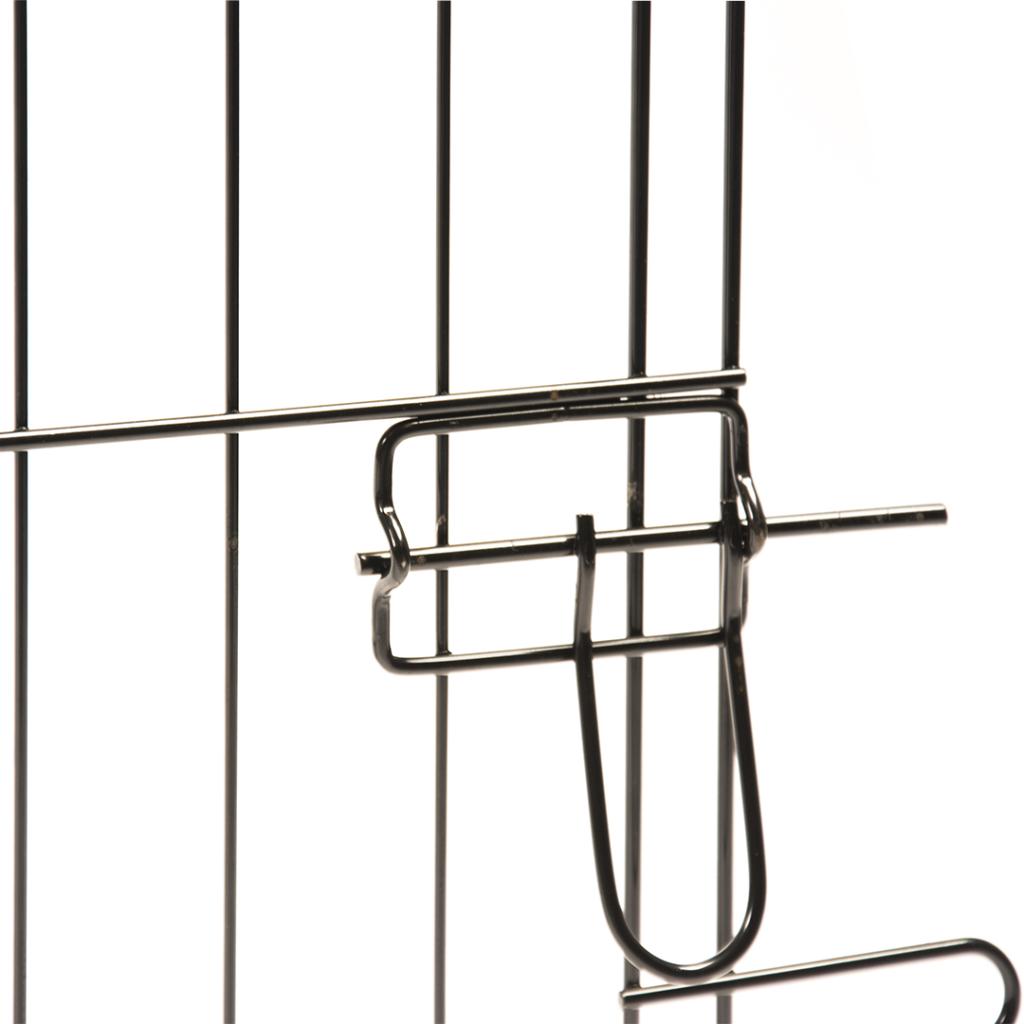 Duvo Puppy Run With Door & Net & Hooks Black 60 x 60cm[Color - Black, Dimension - 60 x 60cm]