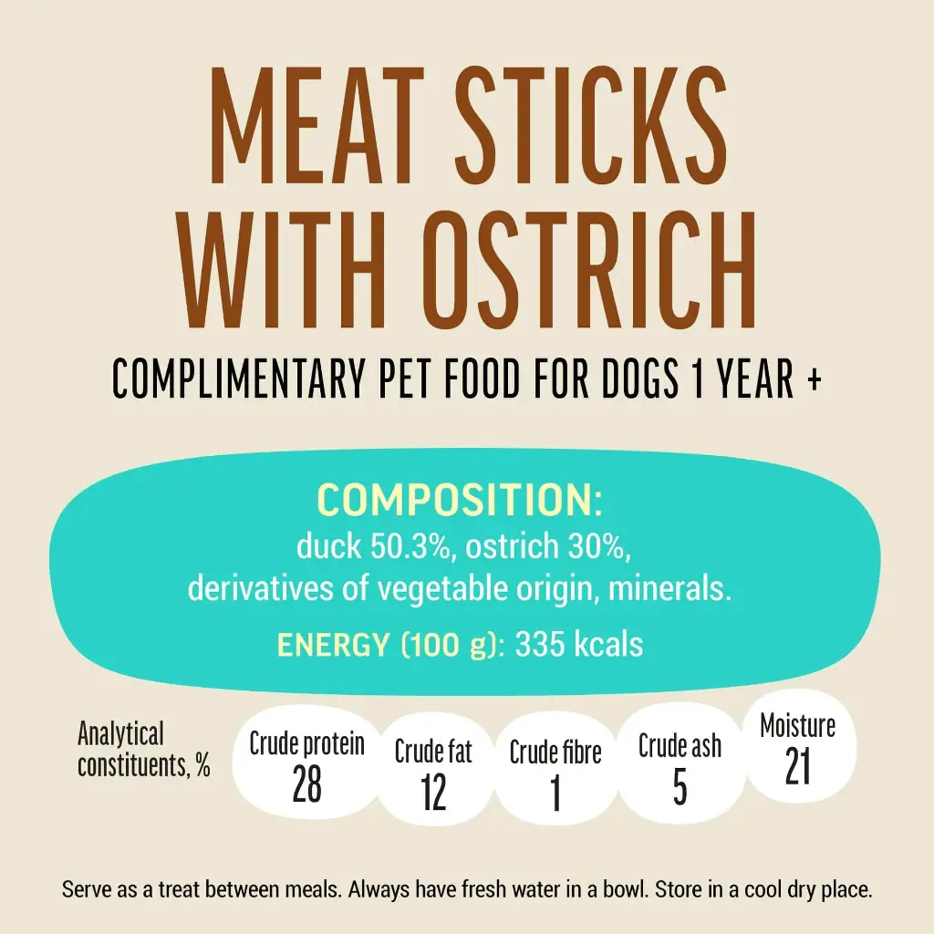 Dog Fest Meat Sticks With Ostrich For Adult Dogs[Weight - 45g]