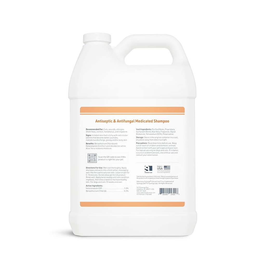 Synergy Labs VFCC Antiseptic & Antifungal Medicated Shampoo 3.79L (1 gallon) [Volume - 3.79 L]