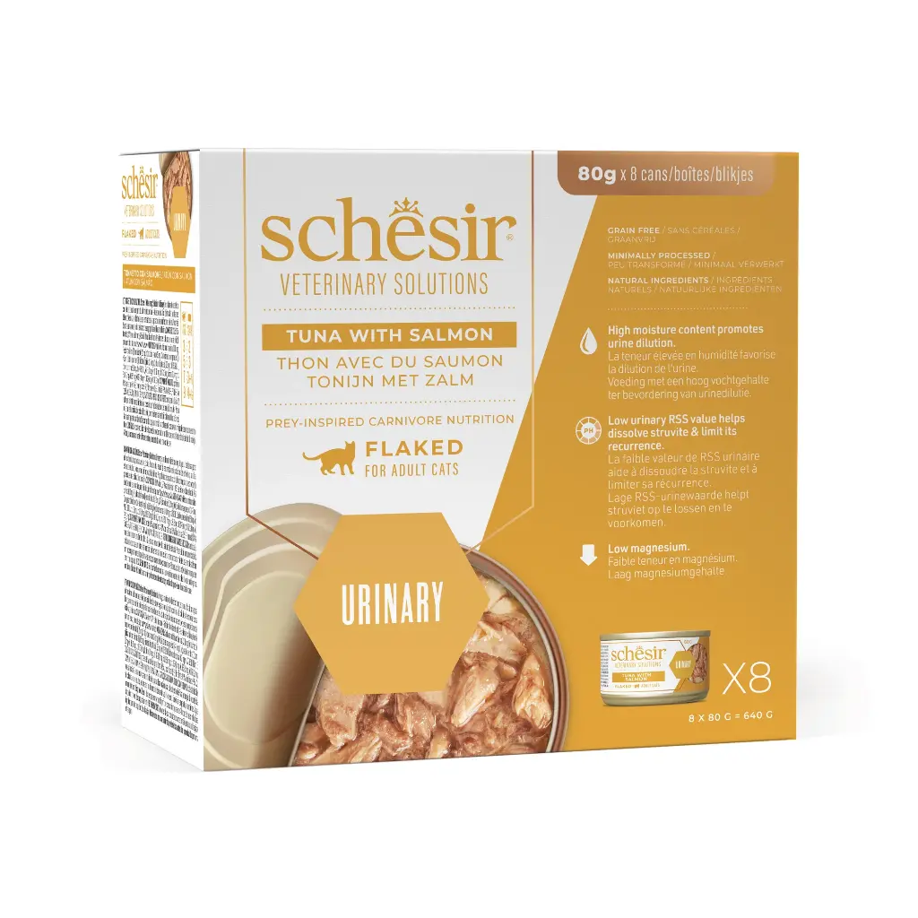 Schesir Veterinary Solutions-Urinary-Can For Cat-Wholefood Fillets-Chicken 8x80g