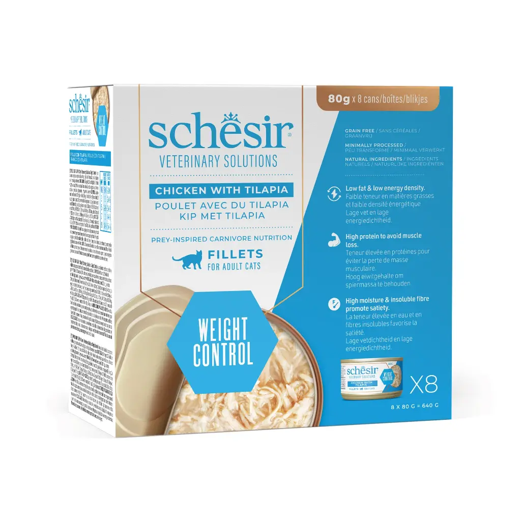Schesir Veterinary Solutions-Urinary-Can For Cat-Wholefood Fillets-Chicken 8x80g