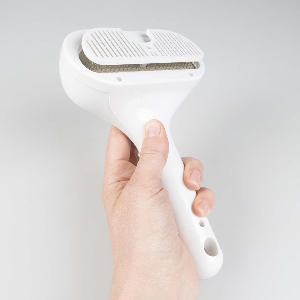 Duvo+ Steamy Rechargeable Slicker Brush - White [Size - XL-20x11x6.5cm]