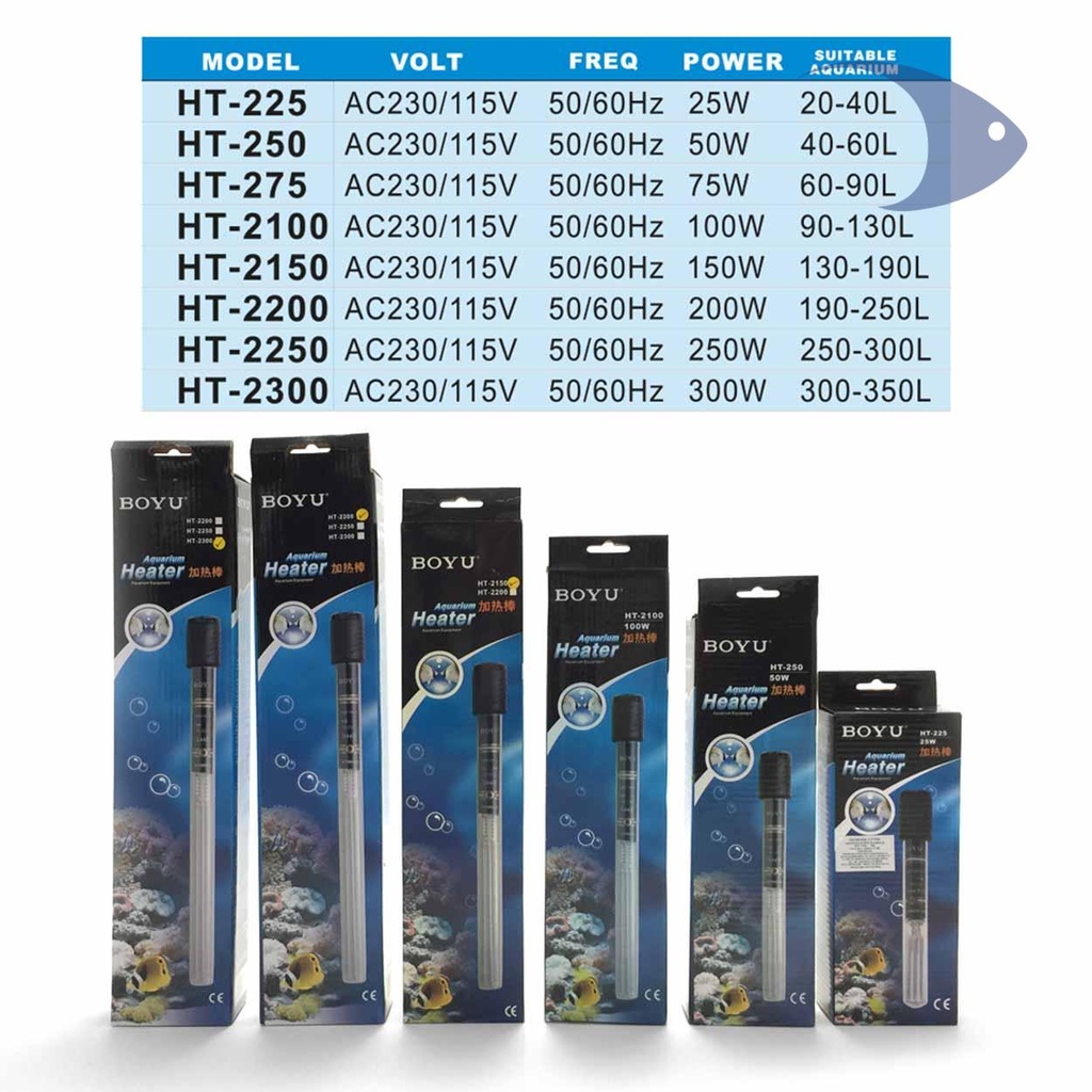 Boyu Aquarium Heater [HT-Series][Power - 100W]