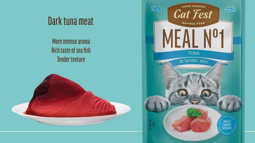 Cat Fest Meal No 3 Cat Food in Jelly-Tuna With Chicken 50g [Minimum Order:12pcs]