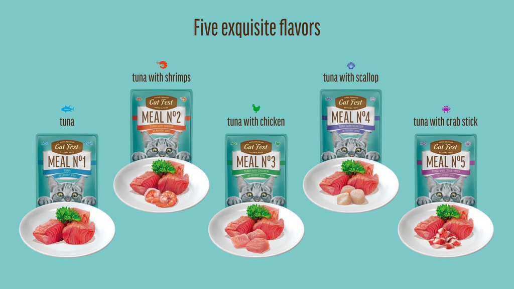 Cat Fest Meal No 3 Cat Food in Jelly-Tuna With Chicken 50g [Minimum Order:12pcs]