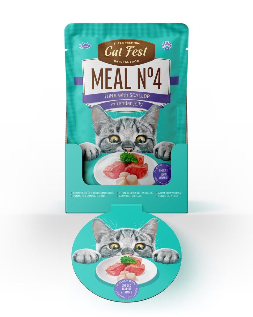 Cat Fest Meal No 4 Cat Food in Jelly-Tuna With Scallop 50g [Minimum Order:12pcs]