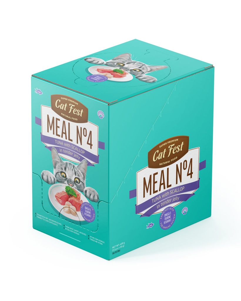Cat Fest Meal No 4 Cat Food in Jelly-Tuna With Scallop 50g [Minimum Order:12pcs]