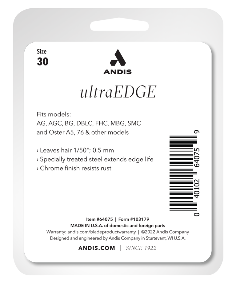 Andis UltraEdge® Detachable Blade[Blade Size - 30 / 0.5mm]
