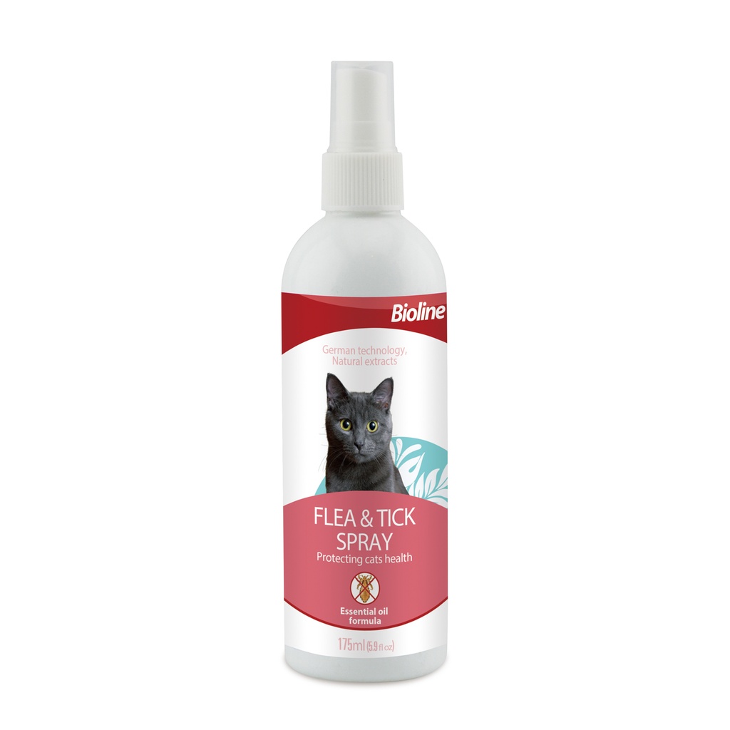 Bioline Flea and Tick Spray for Cat 175 ml[Volume - 175ml]
