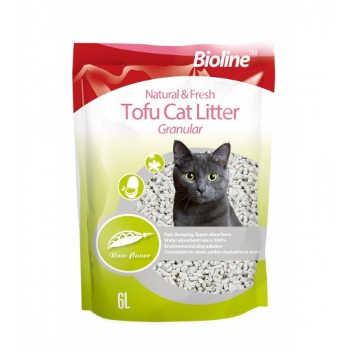 Bioline Natural And Fresh Tofu Granular Raw Flavor Flushable Cat Litter 6L[Volume - 6L]
