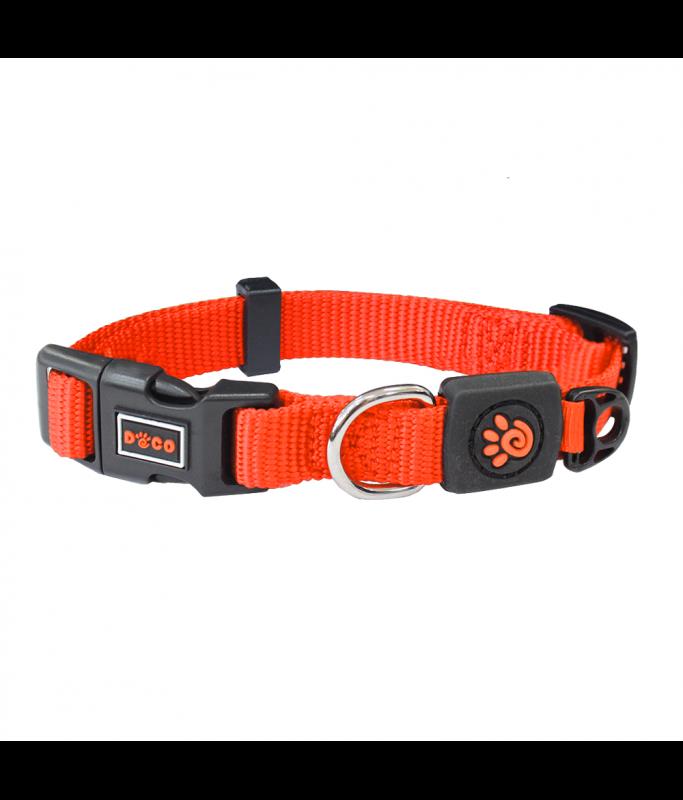 DOCO Signature Nylon Collar (DCSN002)[Size - XS, Color - Safety Orange]