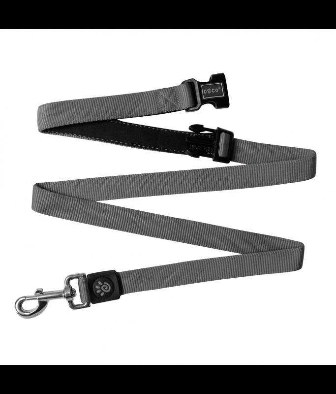 DOCO® Easy-Snap -HANDS FREE Leash 6ft (DCS2072)[Color - Grey, Size - L]