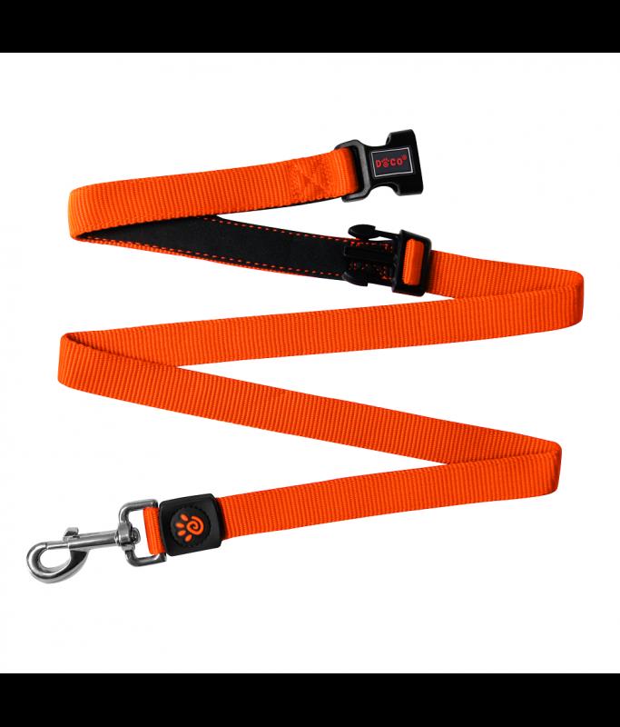 DOCO® Easy-Snap -HANDS FREE Leash 6ft (DCS2072)[Size - M, Color - Safety Orange]