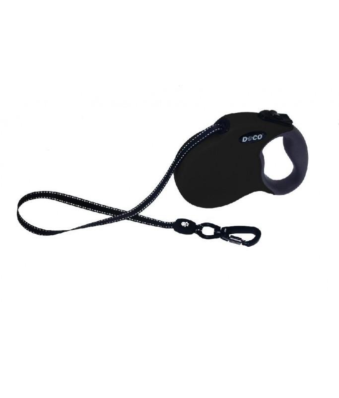 Doco All Day Adventure Retractable Leash[Color - Black, Size - M]