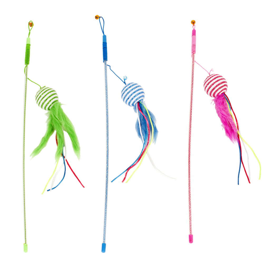 Duvo Playing Rod Feathered Ball Mix 46cm