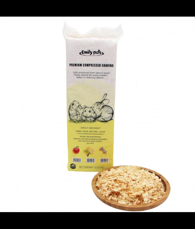Emily Pets Premium Compressed Wood Shaving 15.5L[Flavor - Lemon]