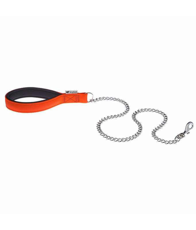 Ferplast Daytona GM Chrome Leash[Color - Orange, Dimension - 25mm x L 100cm]