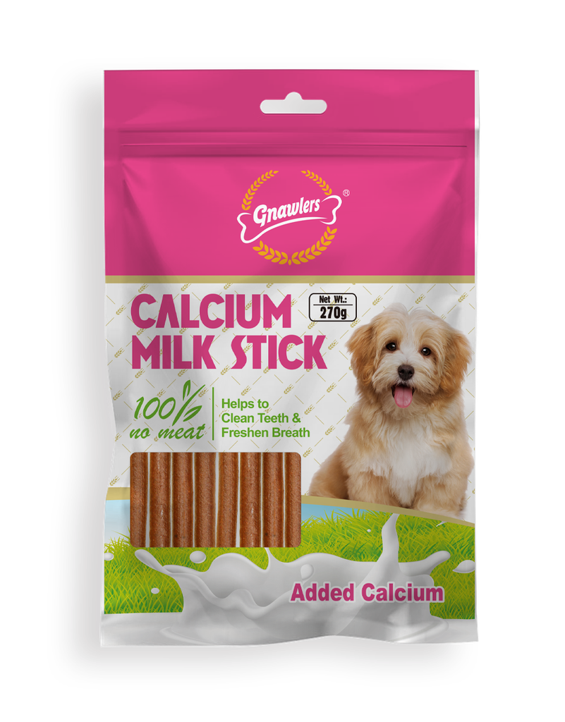 Gnawlers 2" Calcium Stick For Dogs  270g/pack - Milk