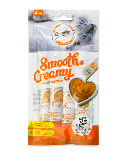 Gnawlers Smooth & Creamy Lickable Cat Treats (4pcsx15g) - Crab Flavour