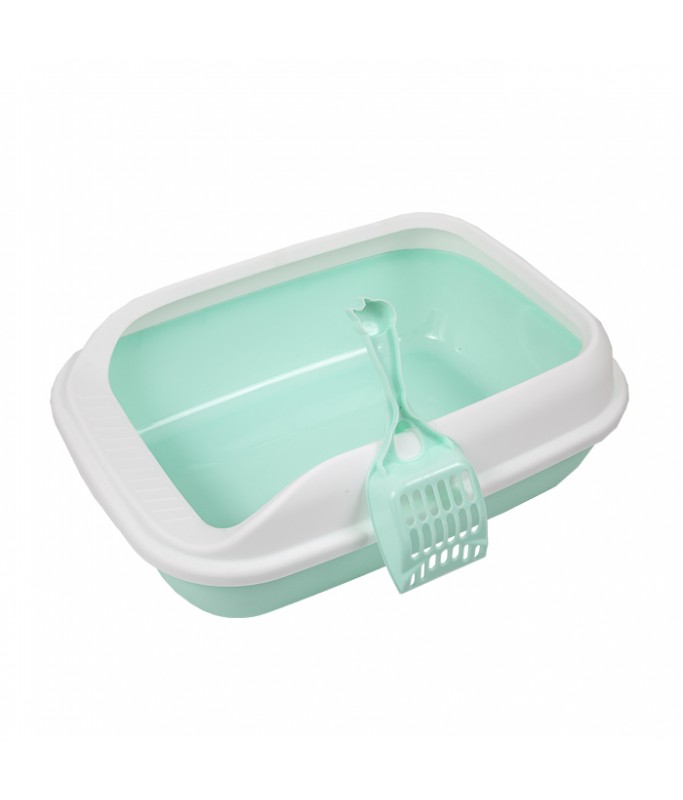 Pado Cat Litter Tray - Assorted Colors - Blue / Pink / Green / Grey - 49 x 36 x 17 cm