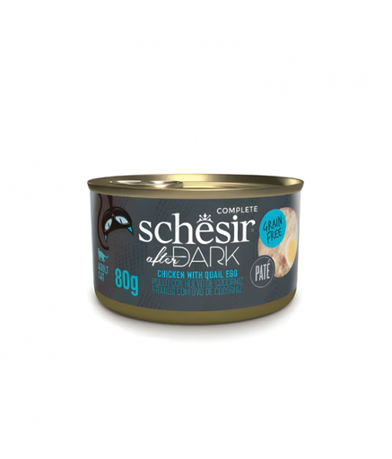 Schesir After Dark Patè For Cat - Chicken With Quail Egg 80g (Min Order- 12 Cans)