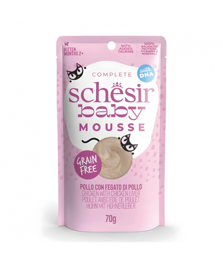 Schesir Baby Mousse Kitten - Chicken With Chicken Liver 70g (Min Order- 12 Pouch)