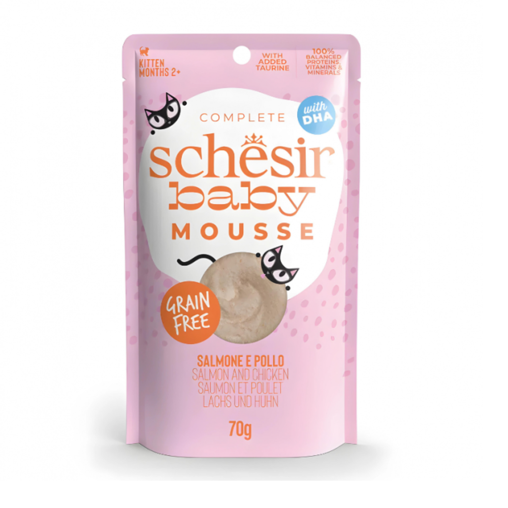 Schesir Baby Mousse Kitten - Salmon And Chicken 70g (Min Order- 12 Pouch)
