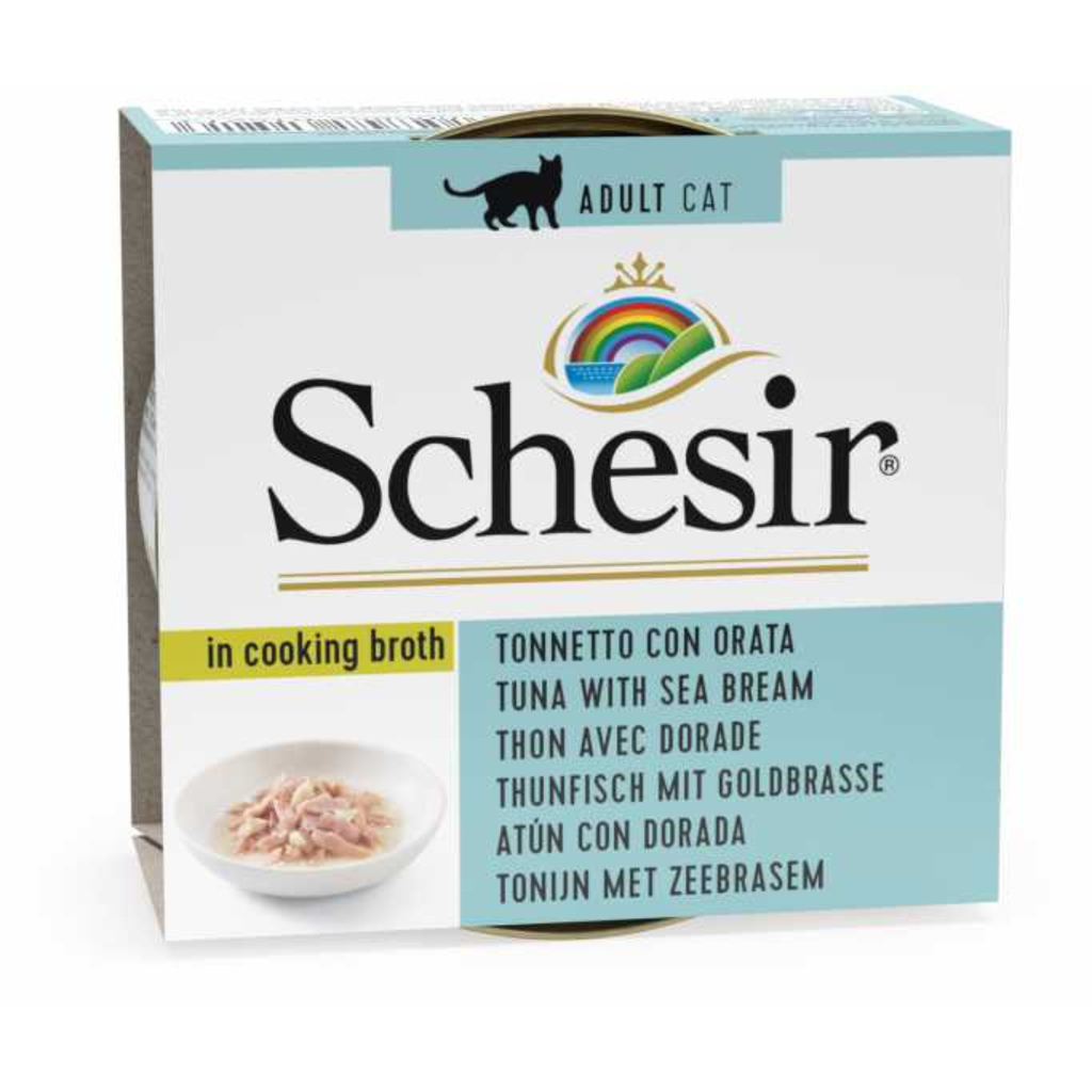 Schesir Cat Can Broth-Wet Food Tuna with Seabream-(Min Order 70g - 14pcs)[Weight - 70g]