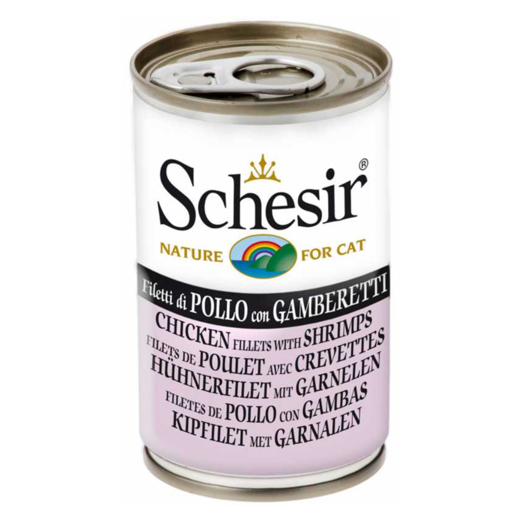 Schesir Cat Can-Wet Food Chicken with Shrimps- (Min Order 140g - 24pcs)[Weight - 140g]