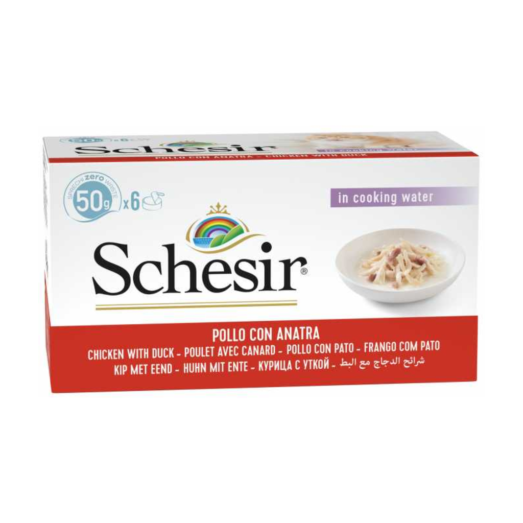 Schesir Cat Multipack Can Wet Food-Chicken fillets With Duck 6x50g [Weight - 300g]